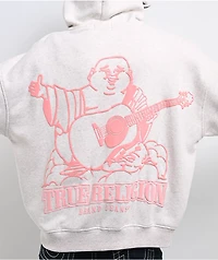 True Religion Puff-Print Heather Grey Zip Hoodie