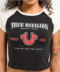 True Religion Raglan Black Crop T-Shirt