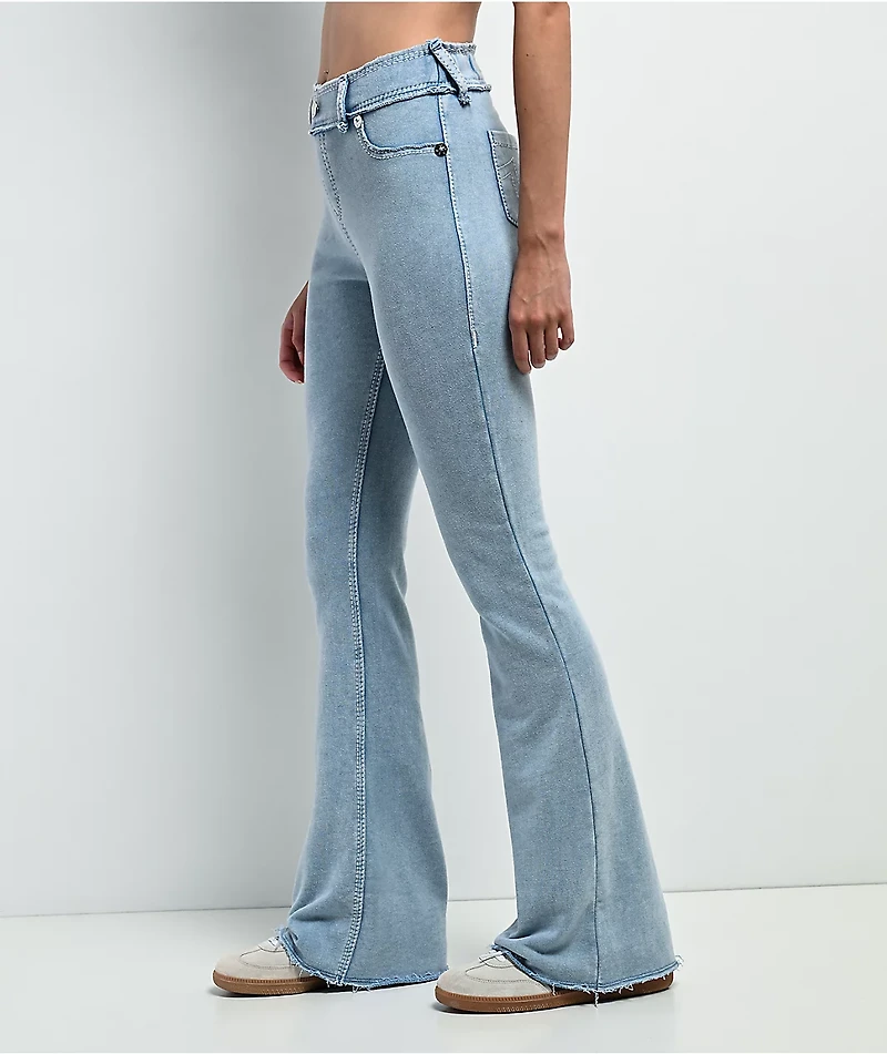 True Religion Raw Edge Big T Pacific Wash Flare Sweatpants
