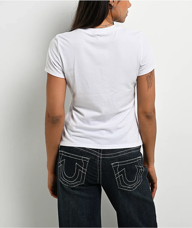 True Religion Rhinestone Buddha Red, White & Blue T-Shirt