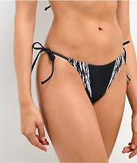 True Religion Rhinestone Wings Black High Leg Bikini Bottom