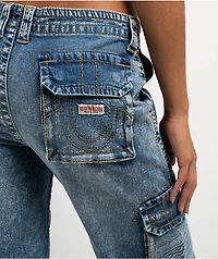 True Religion Ricki Blue Zip Cargo Jeans
