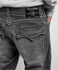True Religion Ricky Big T Flap Grail Grey Wash Straight Leg Jeans