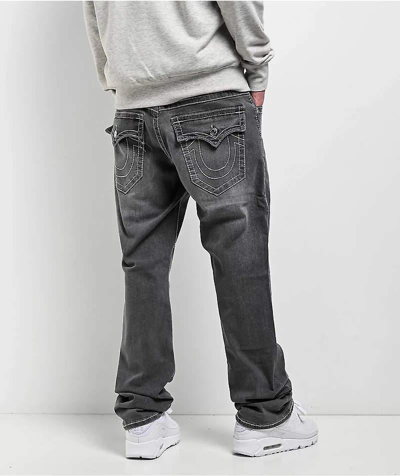 True Religion Ricky Big T Flap Grail Grey Wash Straight Leg Jeans
