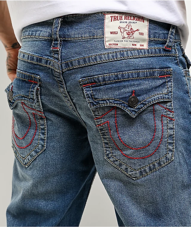 True Religion Ricky Big T Flap Straight Bond St Medium Wash Jeans