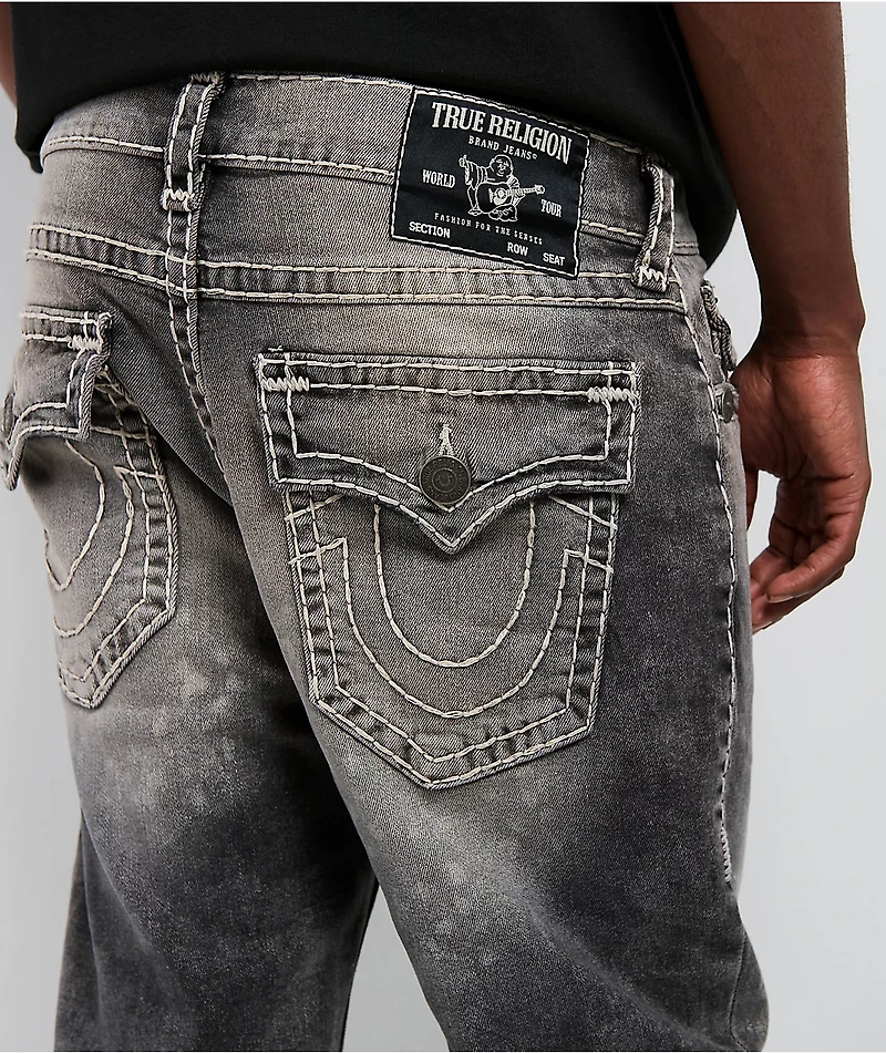 True Religion Ricky Faded Super T Grey Wash Straight Leg Jeans