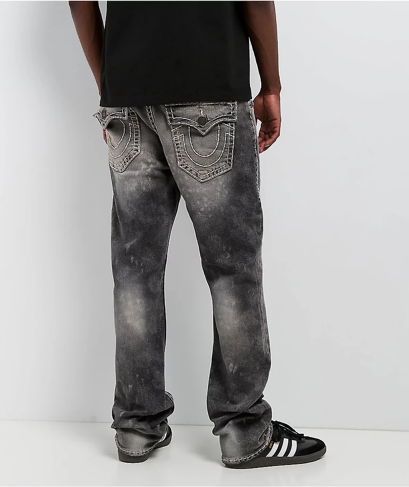 True Religion Ricky Faded Super T Grey Wash Straight Leg Jeans