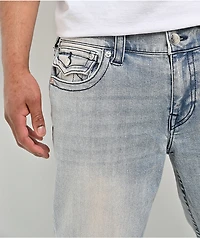 True Religion Ricky Flap Chain Light Blue Wash Straight Leg Jeans