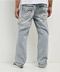 True Religion Ricky Flap Chain Light Blue Wash Straight Leg Jeans