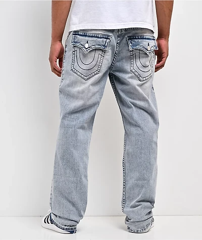 True Religion Ricky Flap Chain Light Blue Wash Straight Leg Jeans