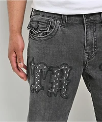 True Religion Ricky Flap Driftwood Dark Grey Wash Straight Leg Jeans