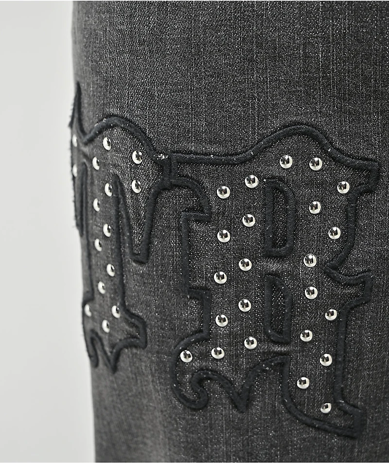 True Religion Ricky Flap Driftwood Dark Grey Wash Straight Leg Jeans