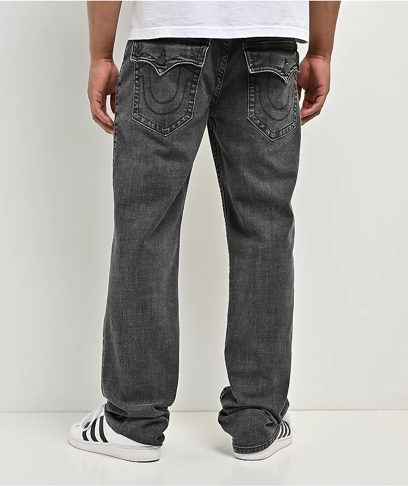 True Religion Ricky Flap Driftwood Dark Grey Wash Straight Leg Jeans