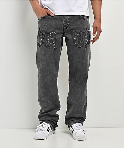 True Religion Ricky Flap Driftwood Dark Grey Wash Straight Leg Jeans