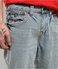 True Religion Ricky Rocky Point Light Wash Relaxed Straight Denim Shorts