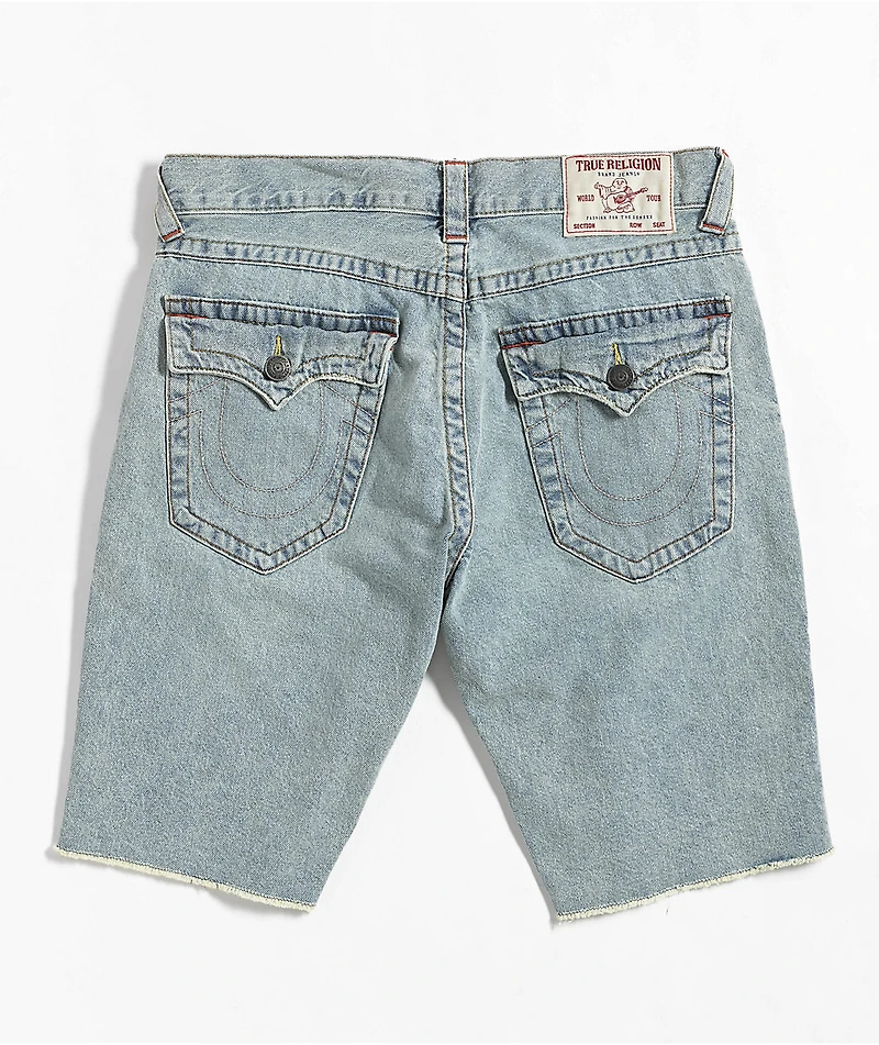True Religion Ricky Rocky Point Light Wash Relaxed Straight Denim Shorts