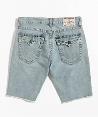 True Religion Ricky Rocky Point Light Wash Relaxed Straight Denim Shorts