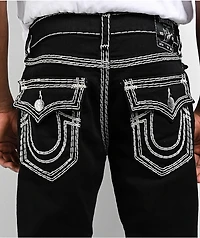 True Religion Ricky Super QT Body Rinse Black Straight Leg Jeans