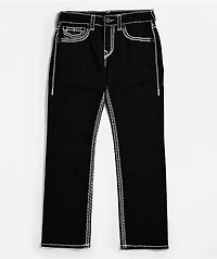 True Religion Ricky Super QT Flap Black Straight Leg Jeans