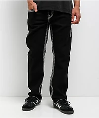 True Religion Ricky Super QT Flap Black Straight Leg Jeans