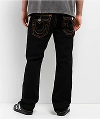 True Religion Ricky Super T Flap Black Wash Straight Leg Jeans