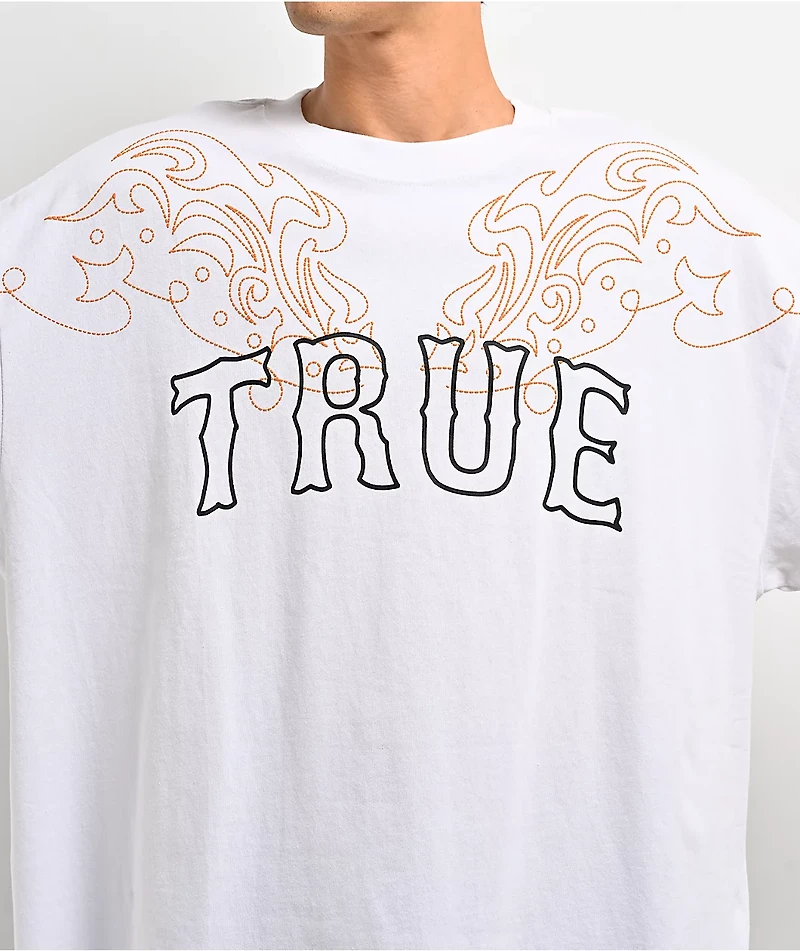 True Religion Rodeo Logo White Oversized T-Shirt