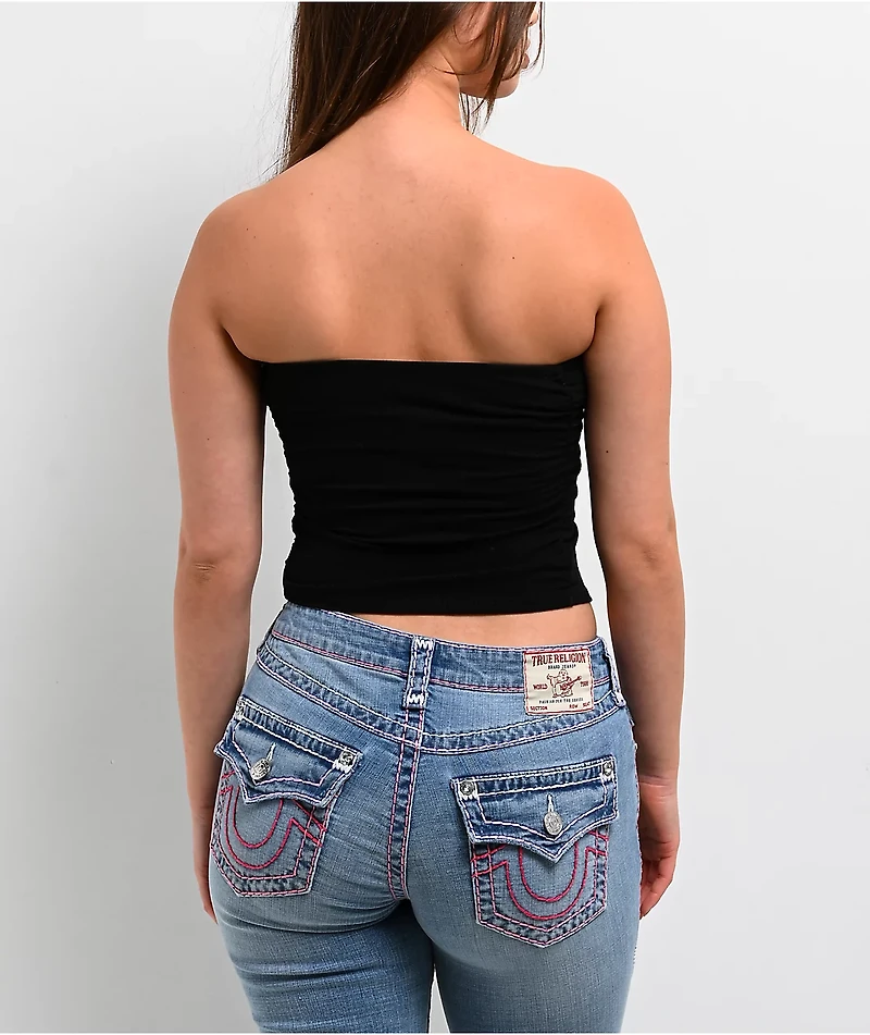 True Religion Ruched Black Tube Top