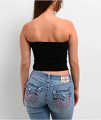 True Religion Ruched Black Tube Top