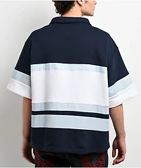 True Religion Rugby Navy, White & Sapphire Relaxed Polo Shirt