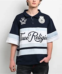 True Religion Rugby Navy, White & Sapphire Relaxed Polo Shirt
