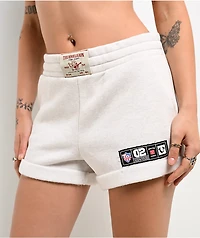 True Religion Sporty Patch Heather Oatmeal Sweat Shorts