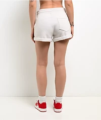 True Religion Sporty Patch Heather Oatmeal Sweat Shorts