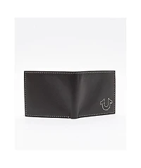 True Religion Stitched Brown Bifold Wallet