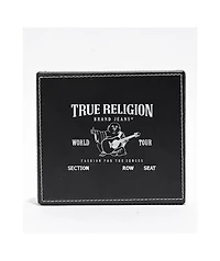 True Religion Stitched Brown Bifold Wallet