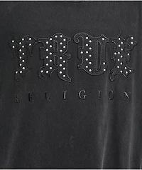 True Religion Studded Logo Black Wash T-Shirt