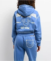 True Religion Super QT Pacific Coast Crop Zip Hoodie