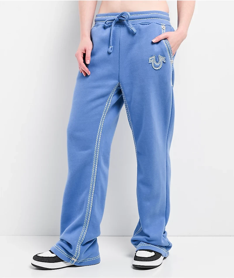 True Religion Super QT Straight Leg Blue Sweatpants