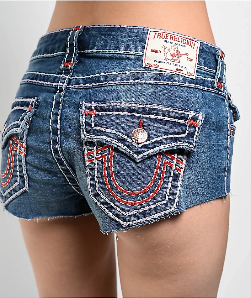 True Religion Super T Flap Wave Lily Spicy Shorts