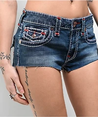 True Religion Super T Flap Wave Lily Spicy Shorts
