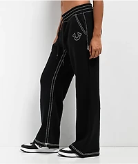 True Religion Super T Fleece Black Sweatpants