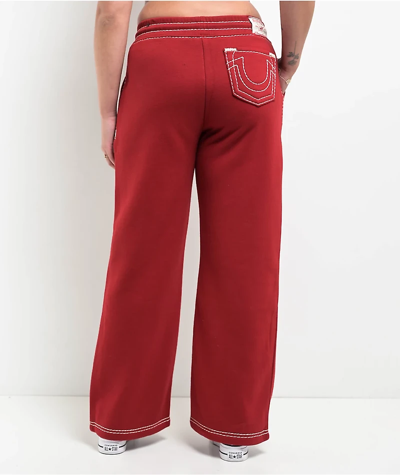 True Religion Super T Fleece Ruby Red Sweatpants
