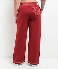 True Religion Super T Fleece Ruby Red Sweatpants