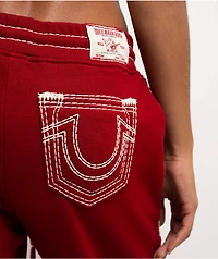 True Religion Super T Horseshoe Red Dahlia Sweatpants