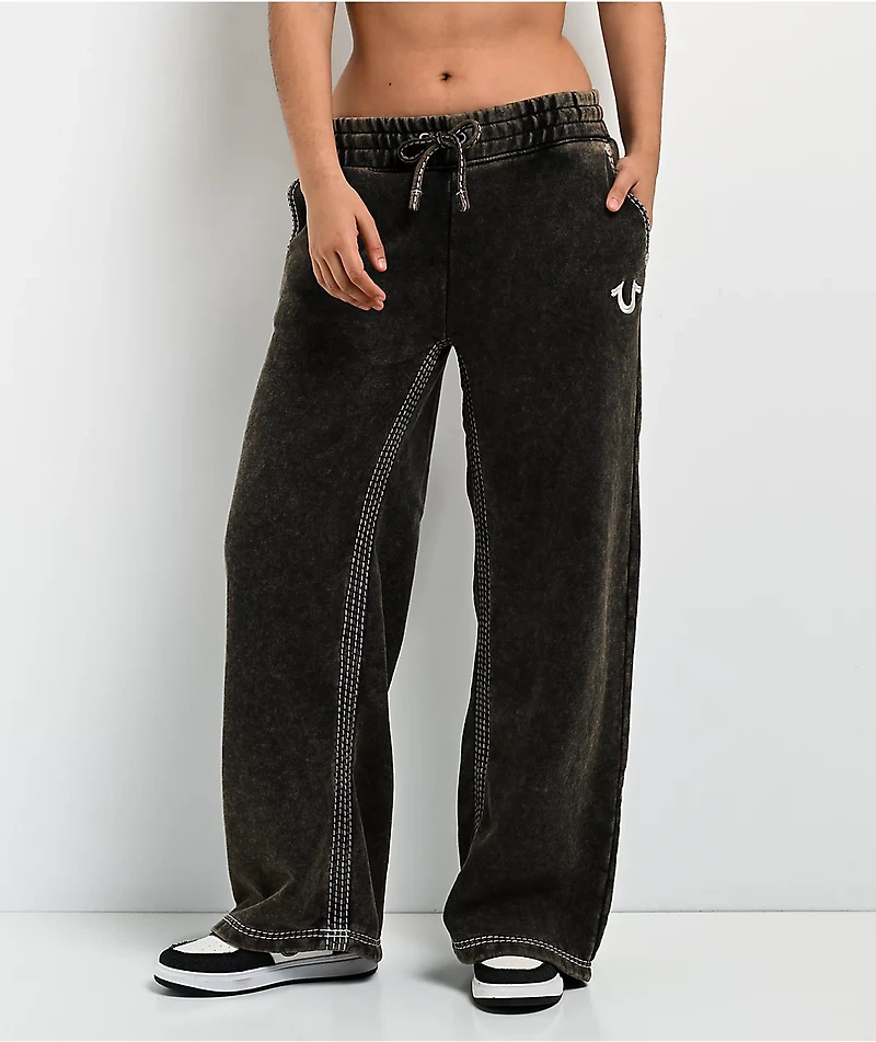 True Religion Super T Rust Brown Wash Sweatpants