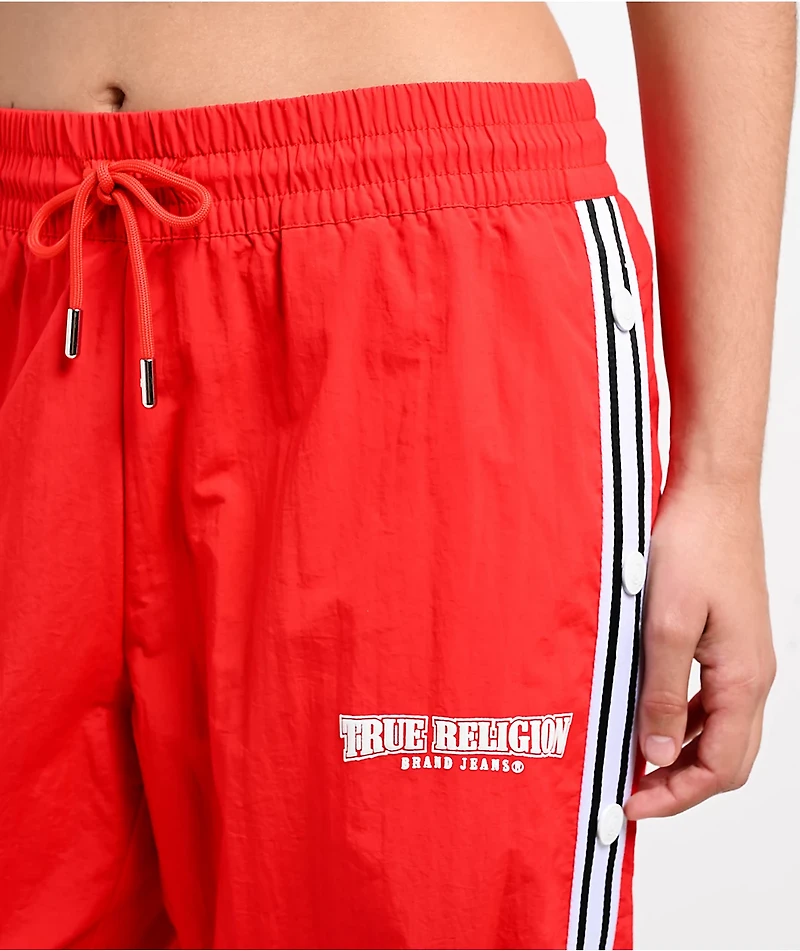 True Religion Tearaway Red Track Pants