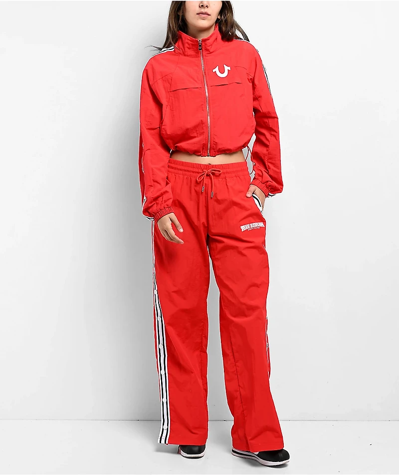 True Religion Tearaway Red Track Pants