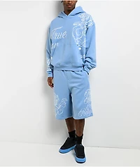 True Religion Tiger Script Blue Hoodie