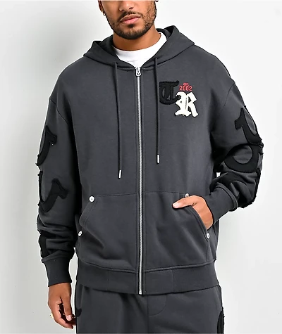 True Religion Tossed Logo Phantom Grey Sweatpants
