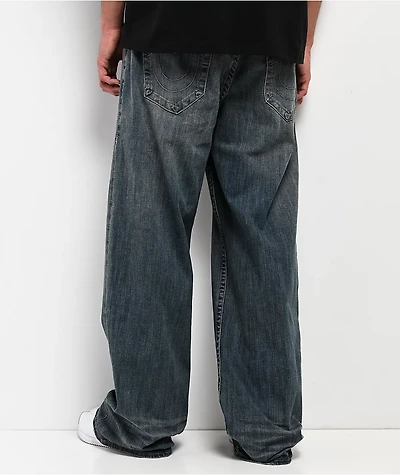 True Religion Vinny Steel Drift Medium Wash Ultra Baggy Jeans
