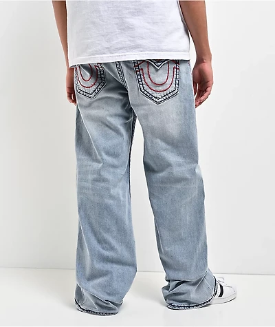 True Religion Vinny Super T Flap Arctic Whisper Light Blue Wash Ultra Baggy Jeans